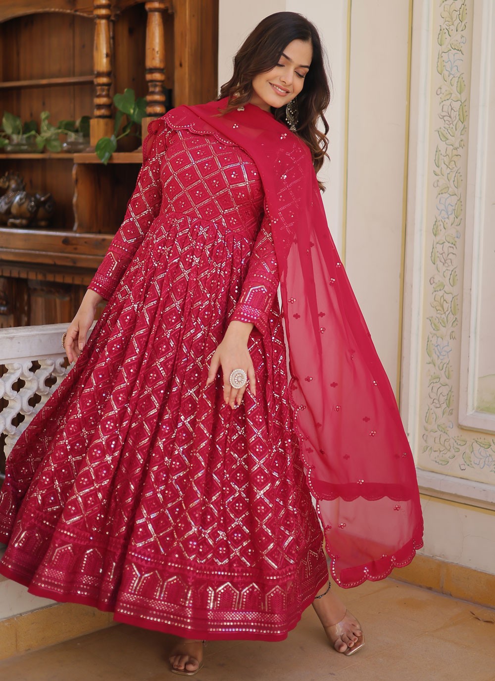Faux Georgette Gown - G1276