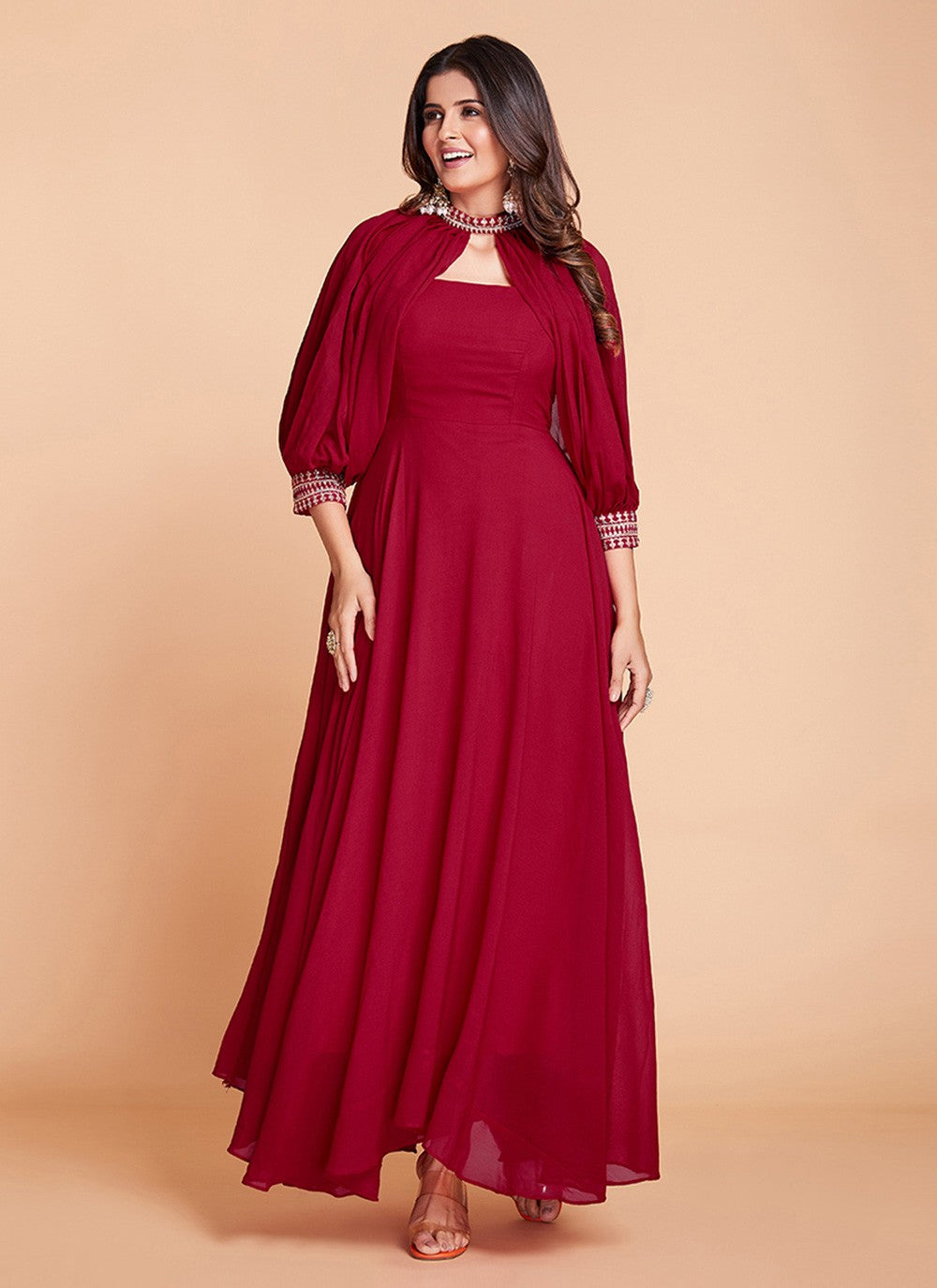 Faux Georgette Gown - G1158