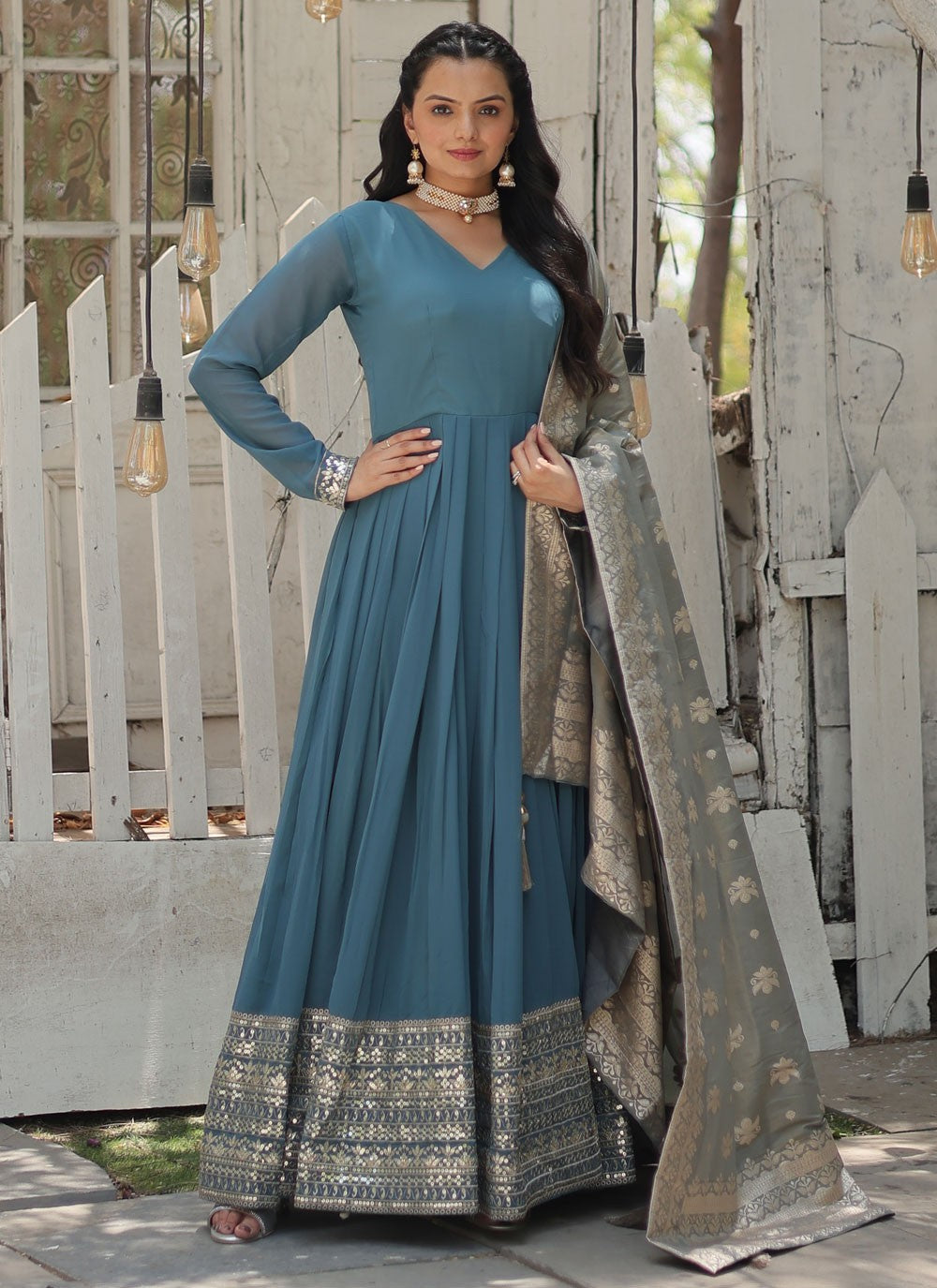 Faux Georgette Gown - G1501