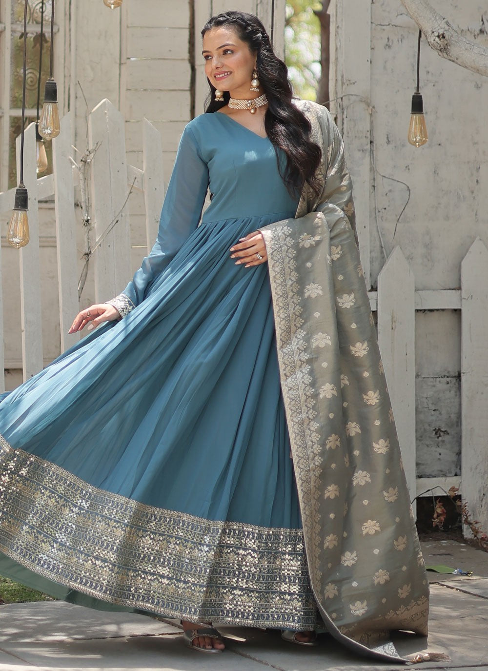 Faux Georgette Gown - G1501