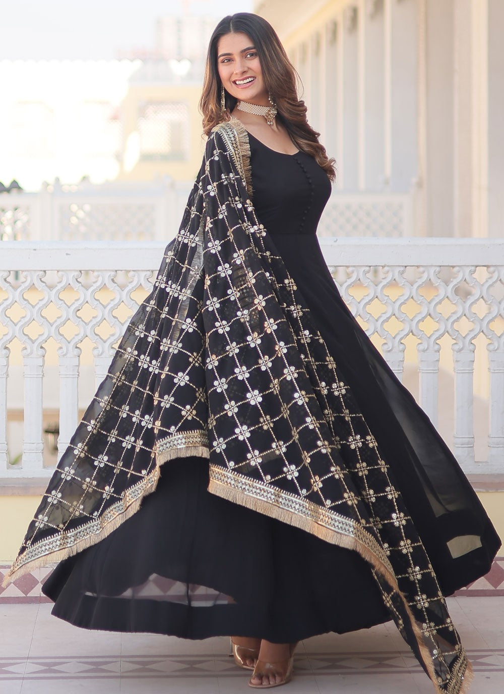 Faux Georgette Gown - G1258