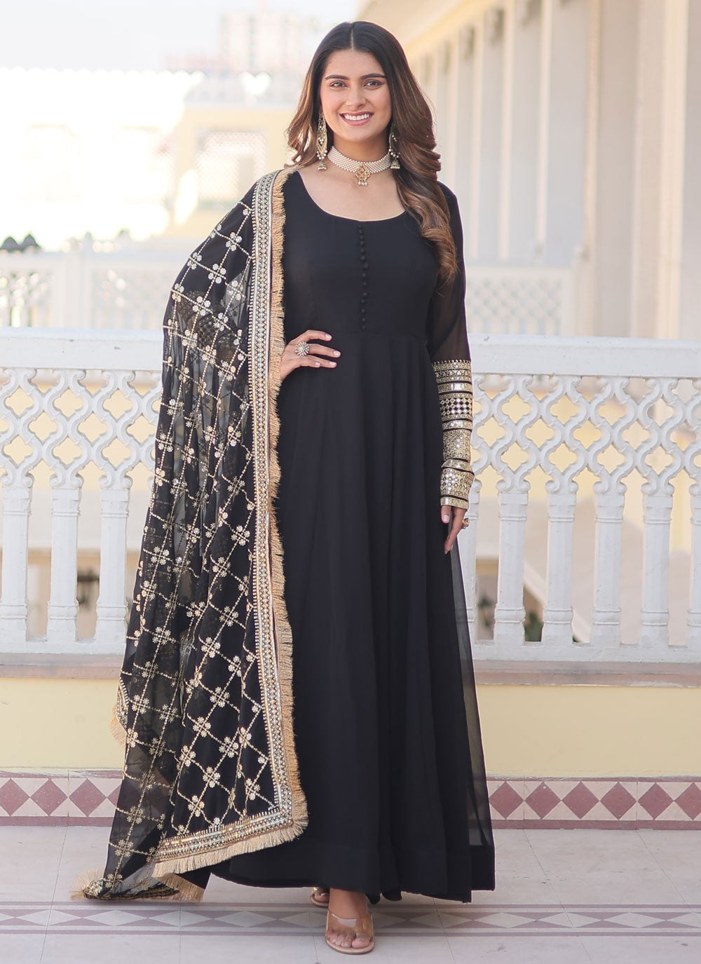Faux Georgette Gown - G1258
