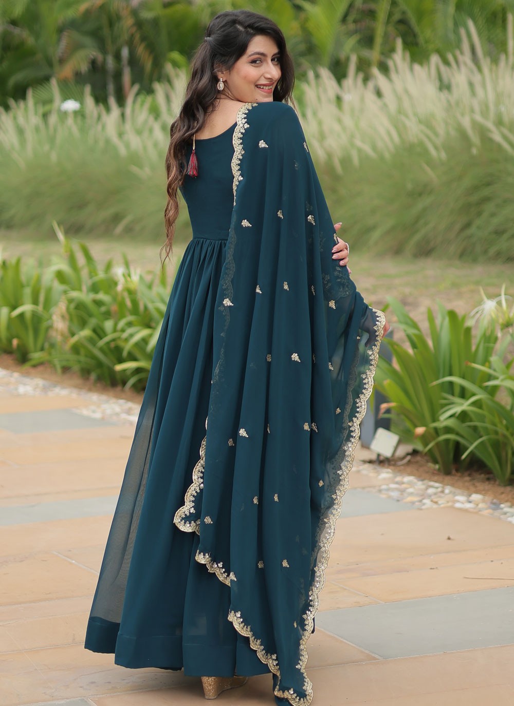 Faux Georgette Gown - G1687
