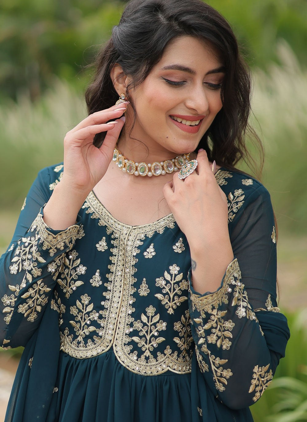 Faux Georgette Gown - G1687