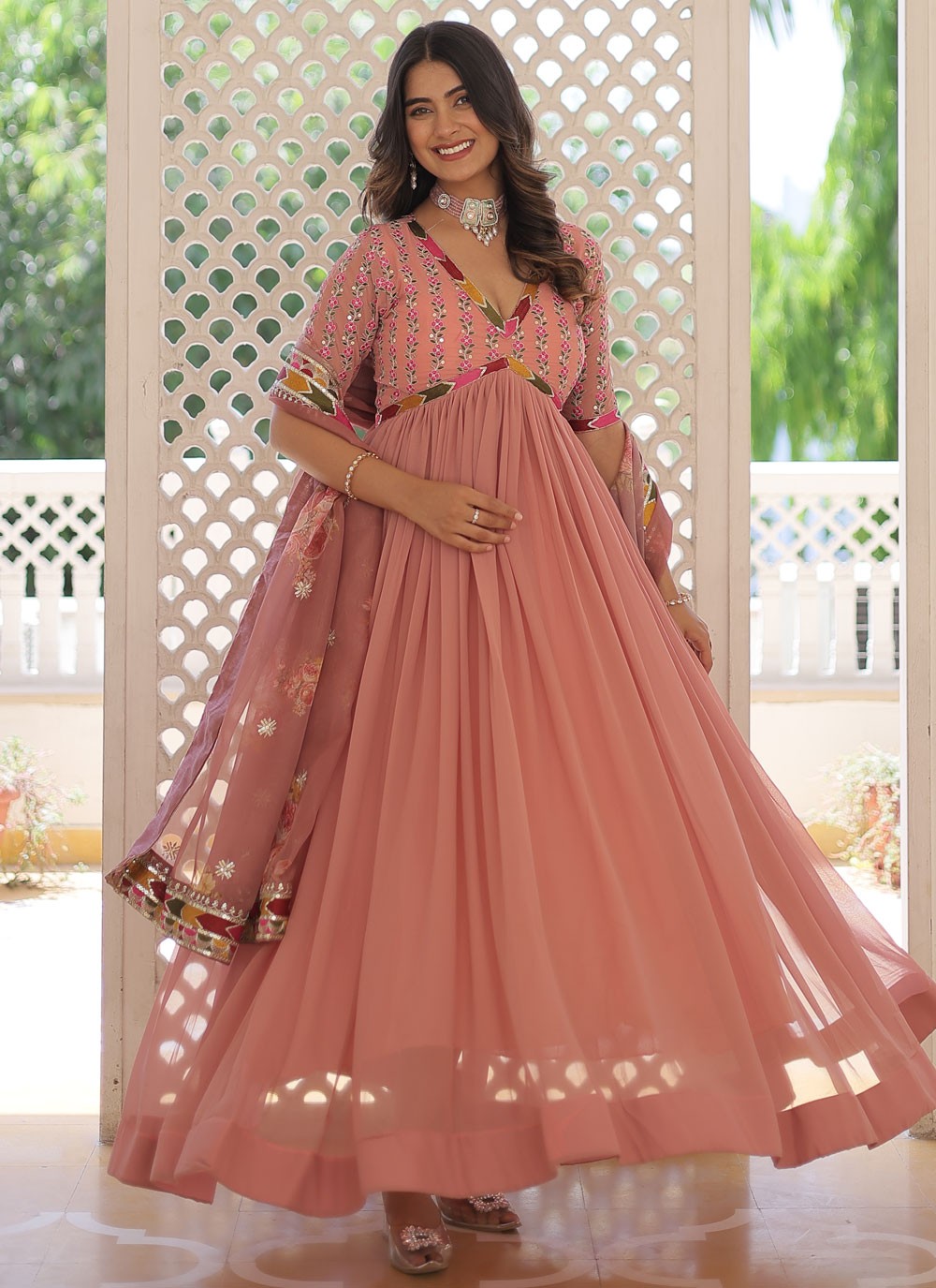 Faux Georgette Gown - G1432
