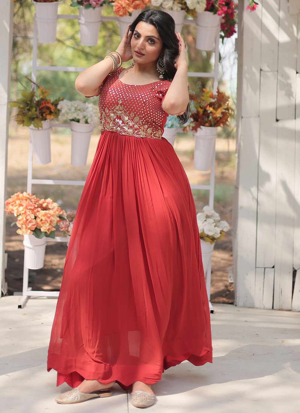 Faux Georgette Gown - G1520