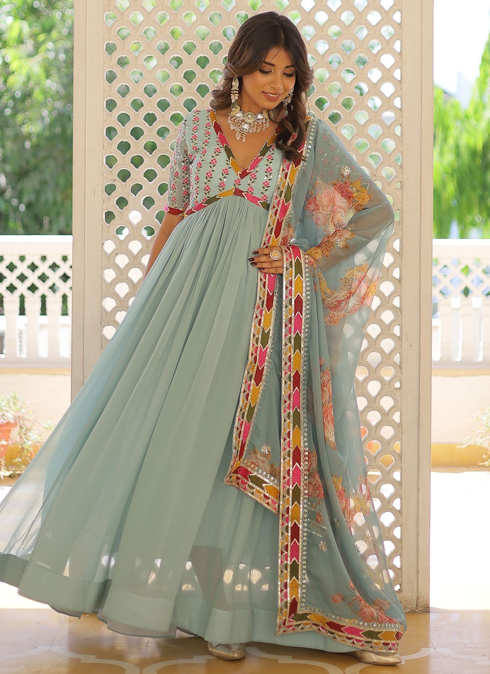 Faux Georgette Gown - G1432