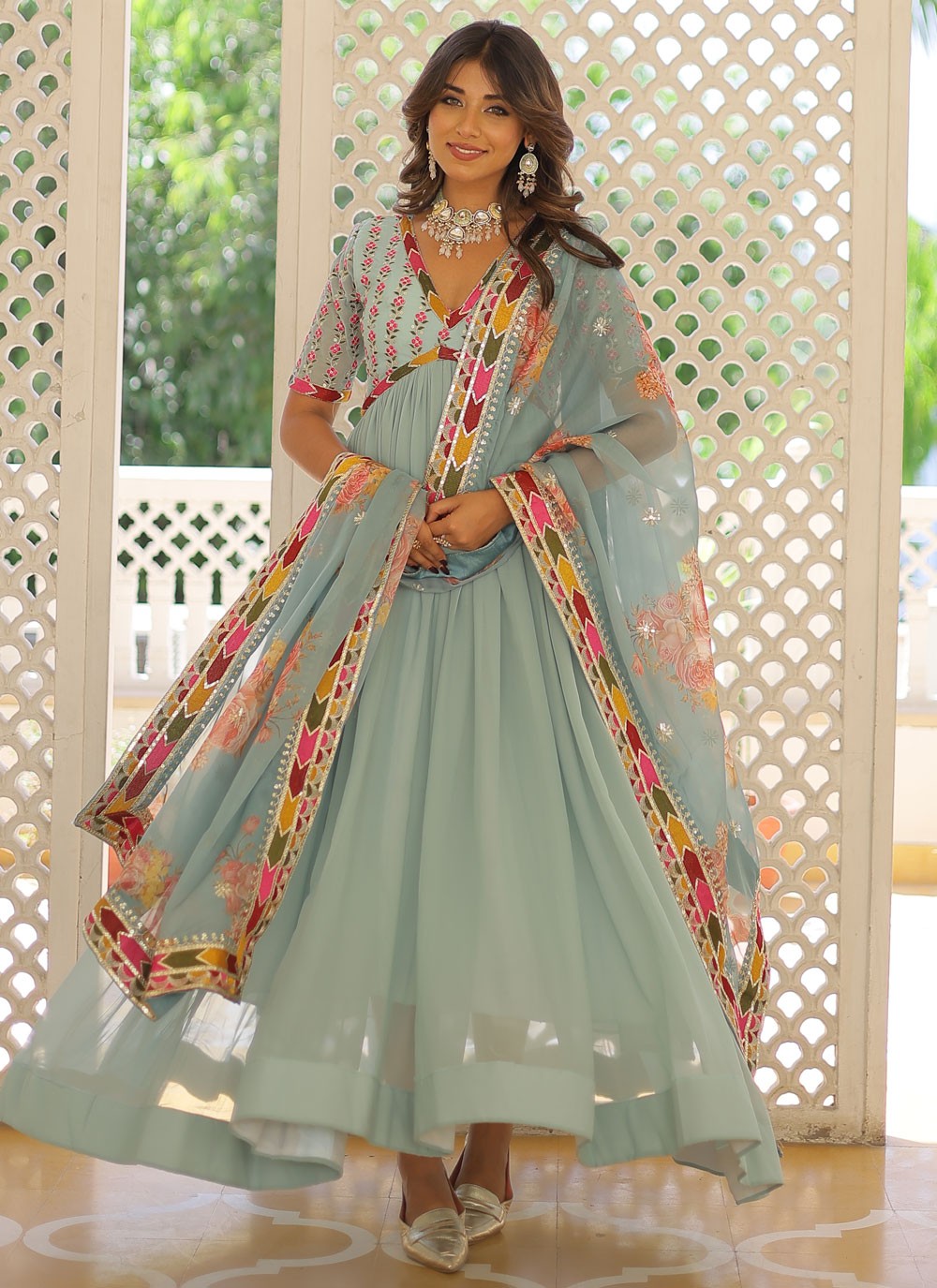 Faux Georgette Gown - G1432