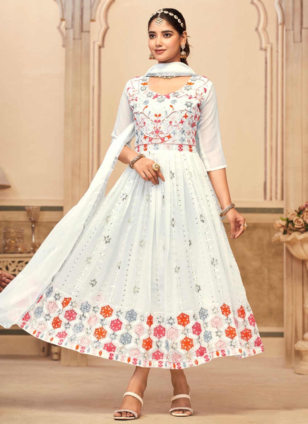 Faux Georgette Gown - G1556