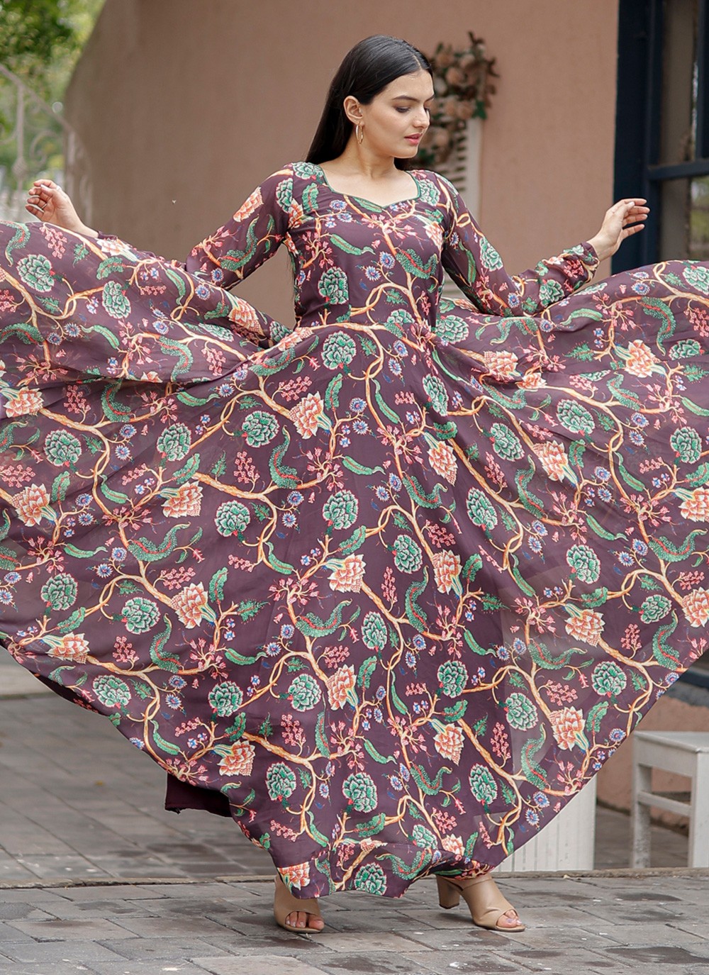 Faux Georgette Gown - G1136