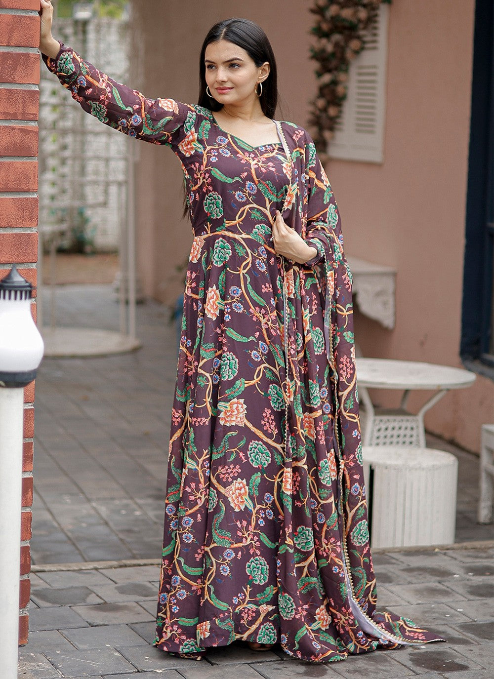 Faux Georgette Gown - G1136