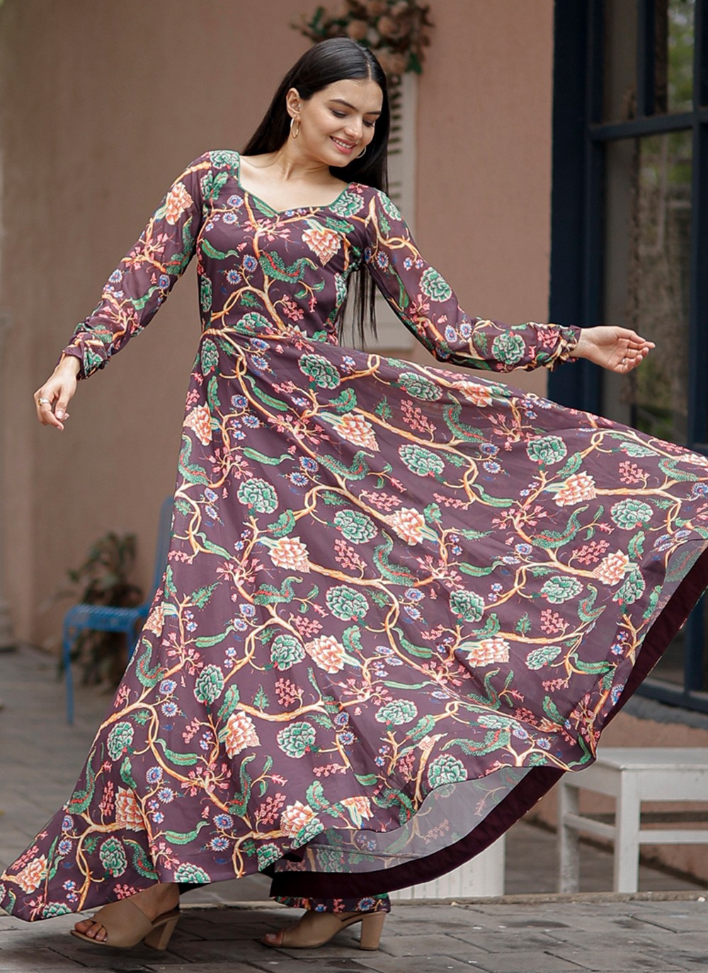 Faux Georgette Gown - G1136