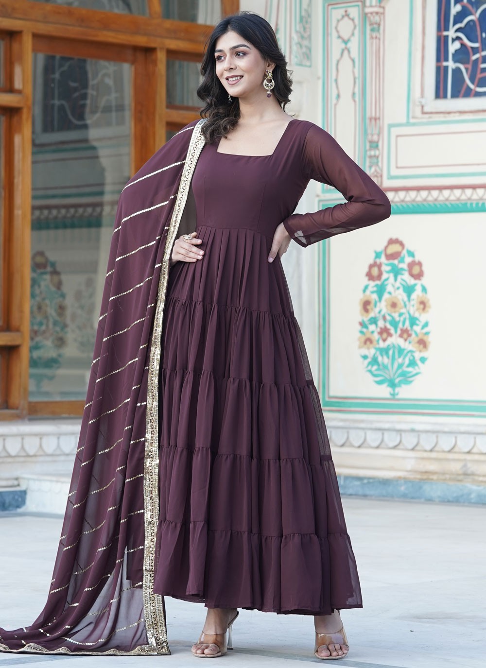 Faux Georgette Gown - G1328