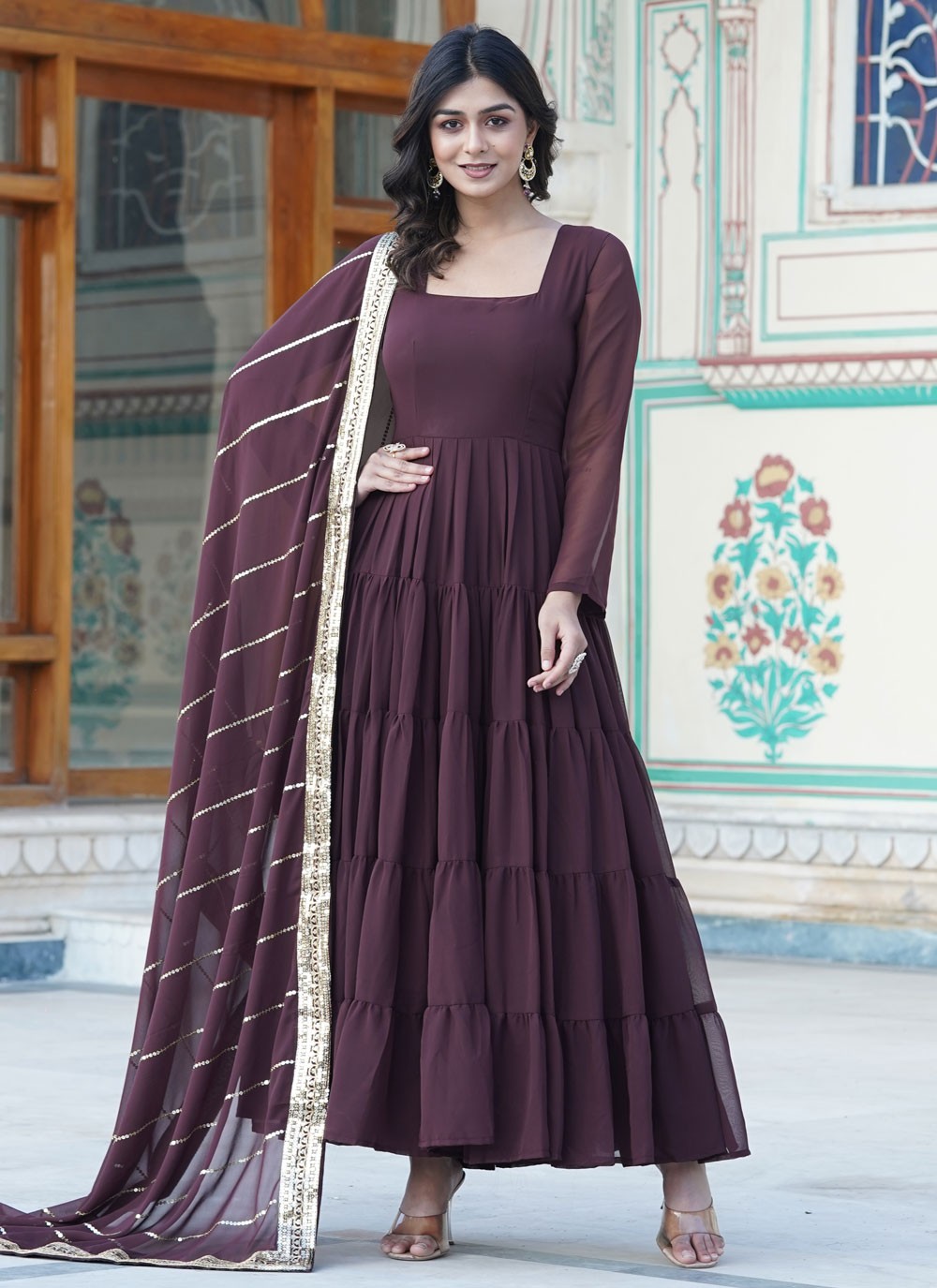 Faux Georgette Gown - G1328