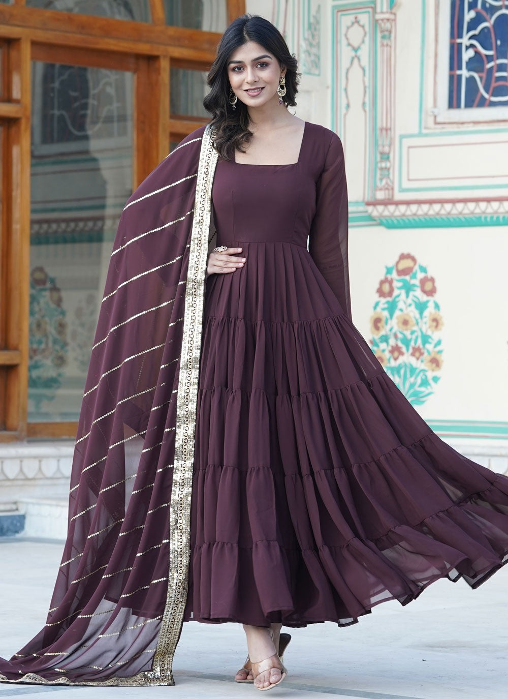 Faux Georgette Gown - G1328