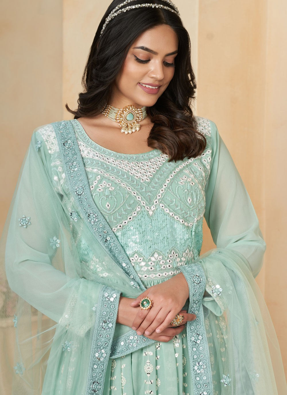 Faux Georgette Gown - G1340