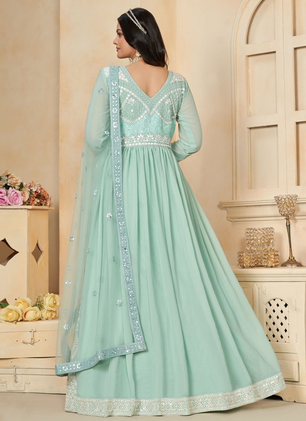 Faux Georgette Gown - G1340