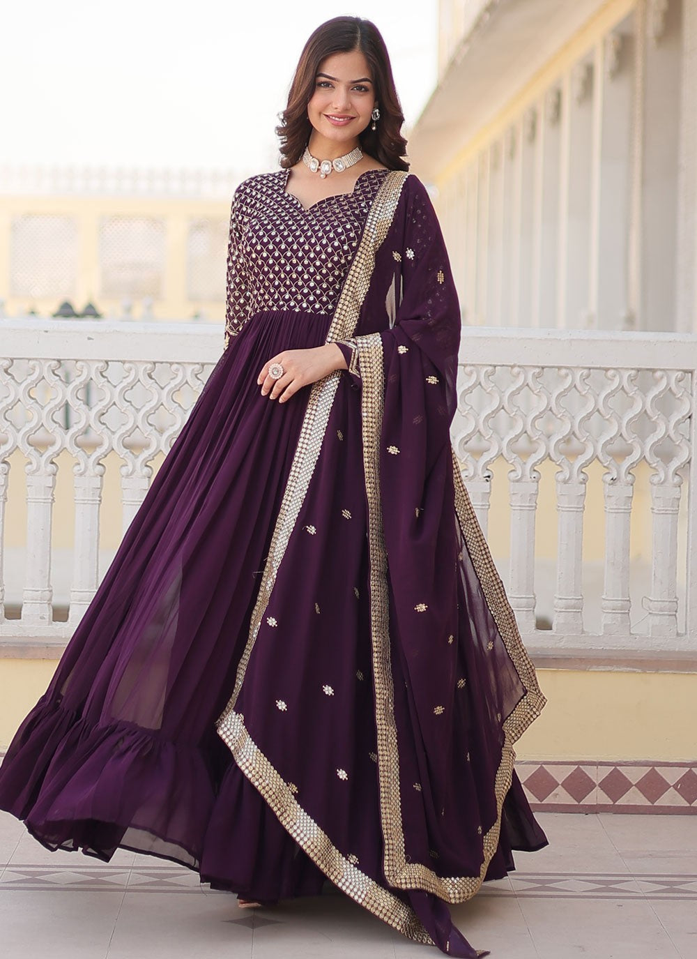 Faux Georgette Gown - G1450