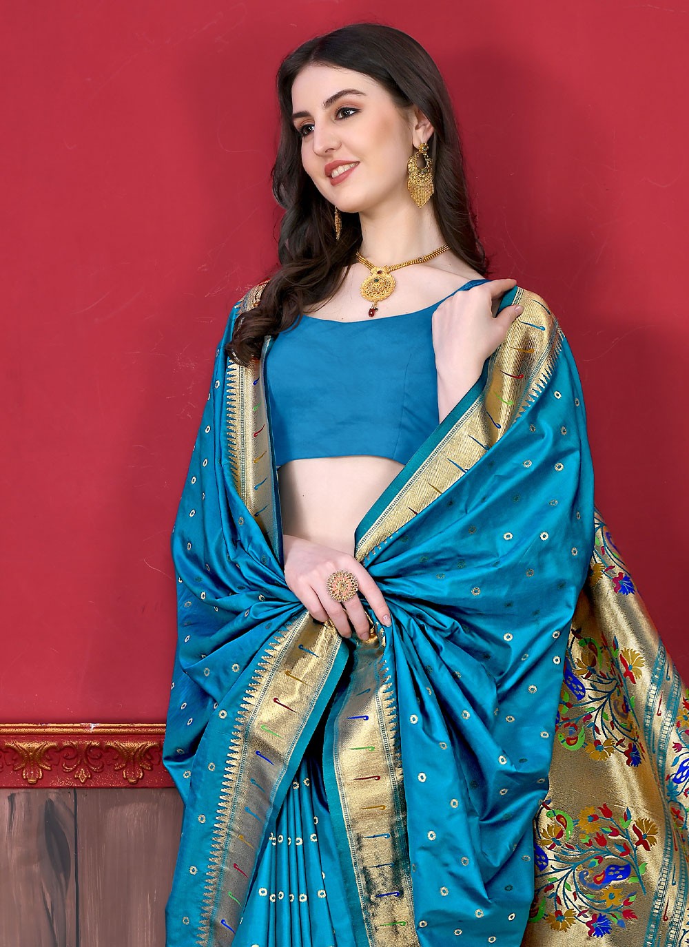 Classic Border Work Silk Saree - S2595