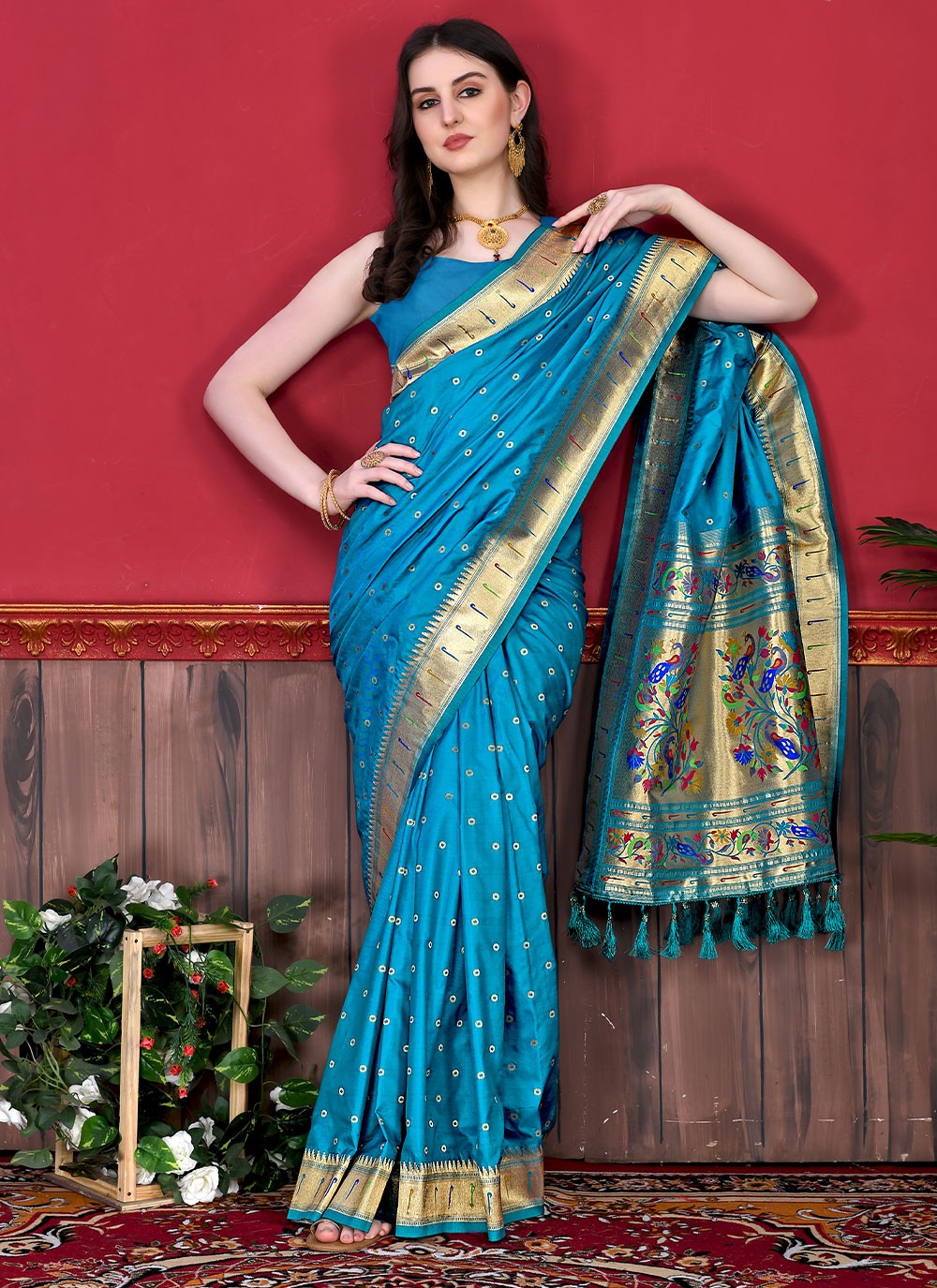 Classic Border Work Silk Saree - S2595