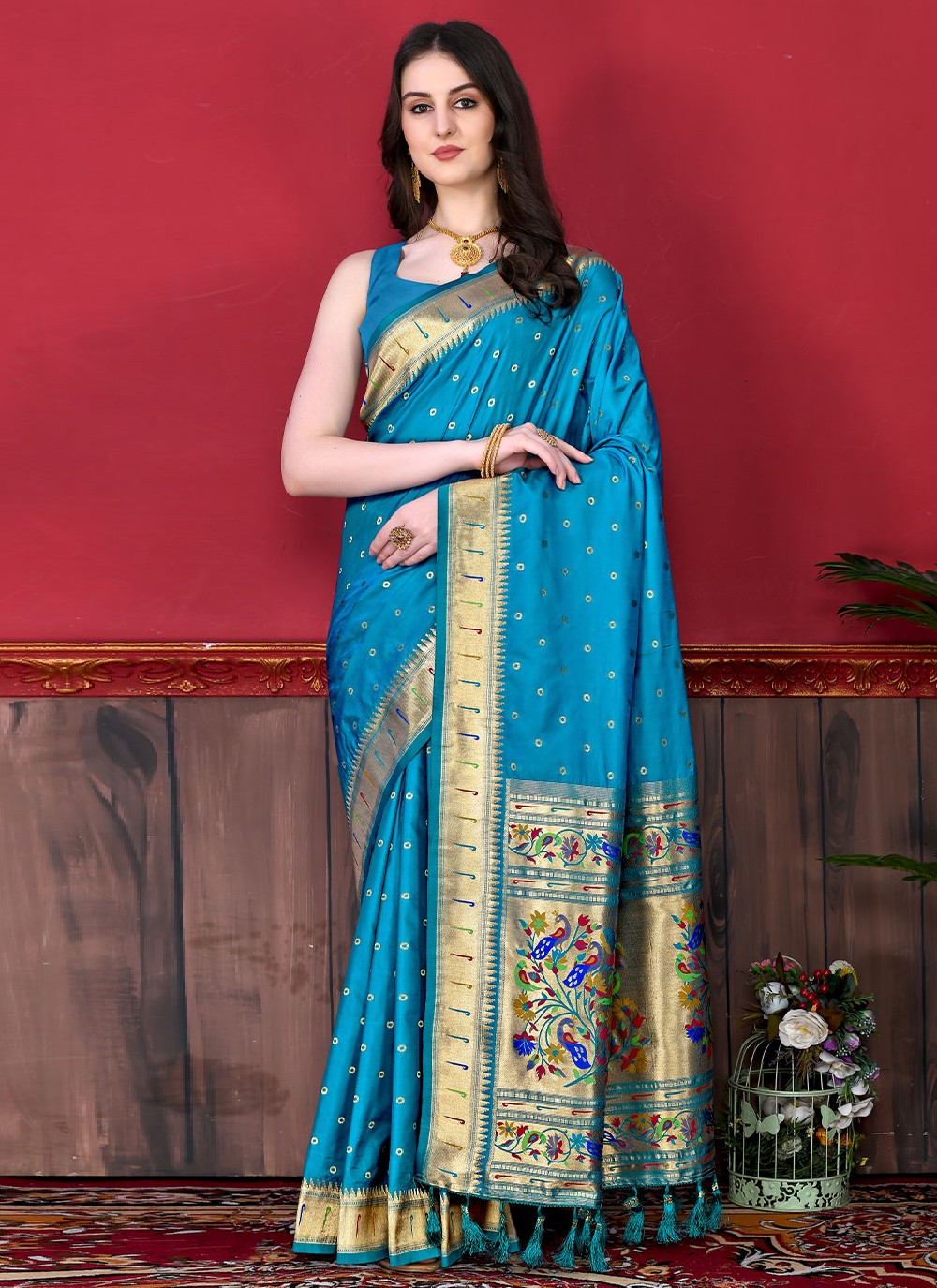 Classic Border Work Silk Saree - S2595