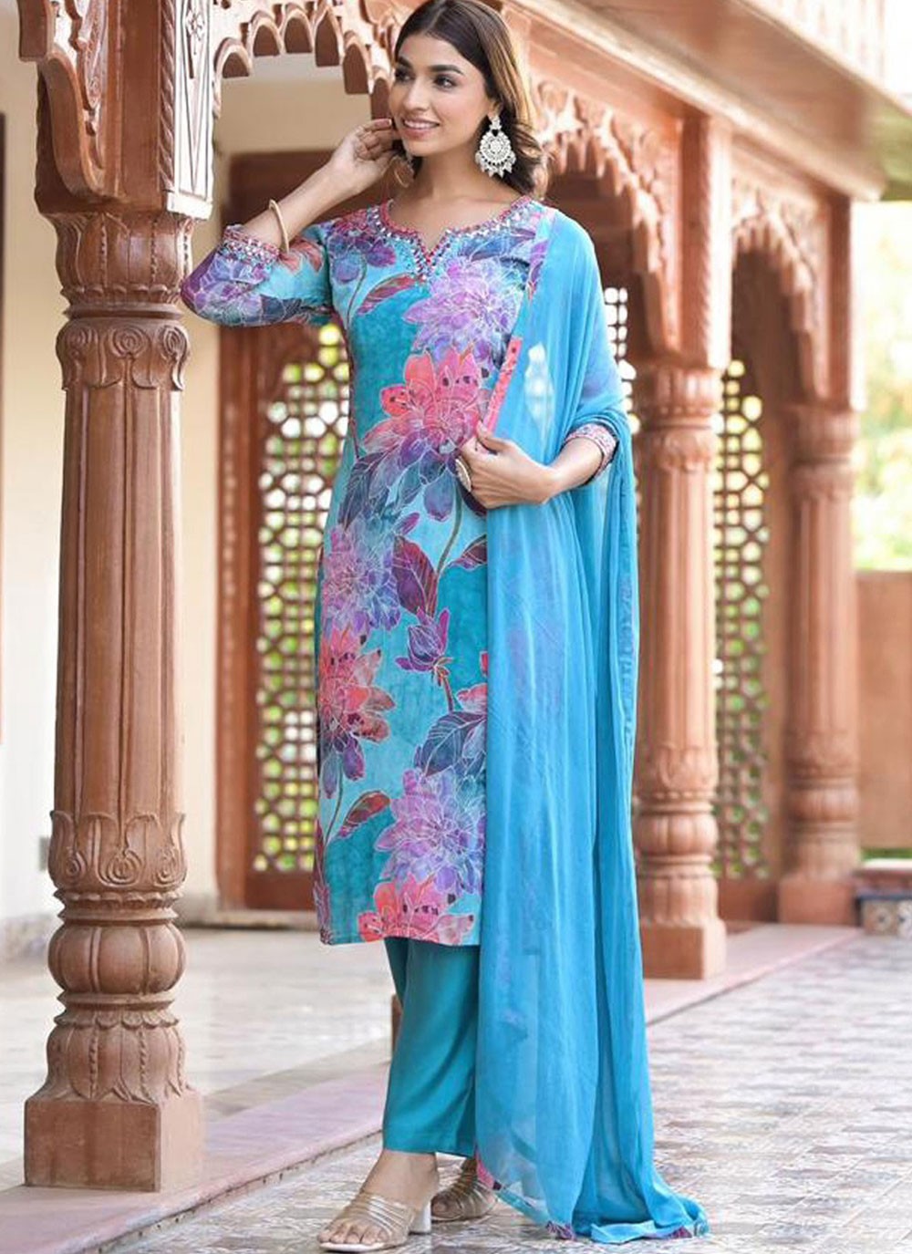 Silk Blend Salwar Suit - T2269