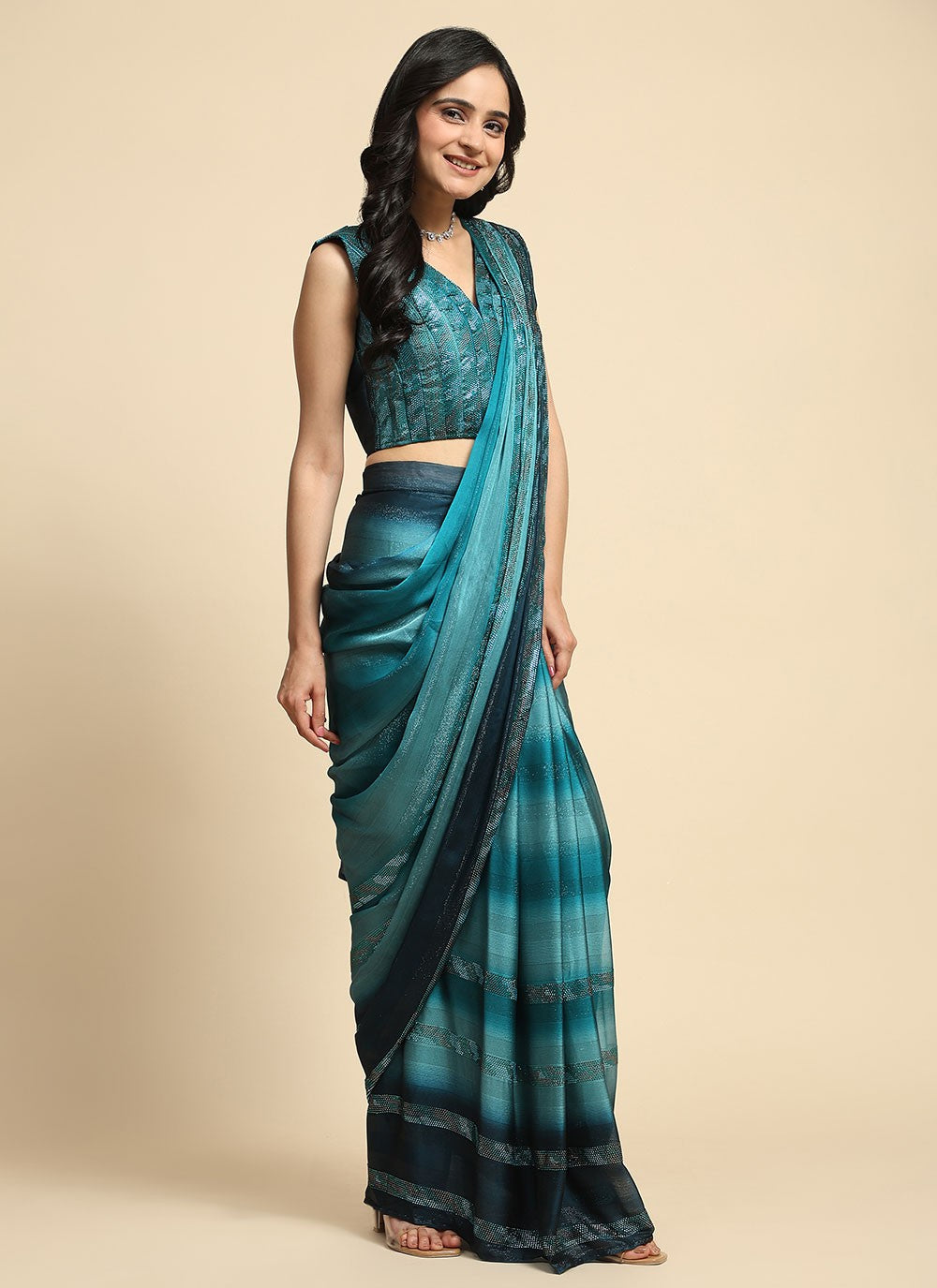 Classic Stones Satin Silk Saree - S7063