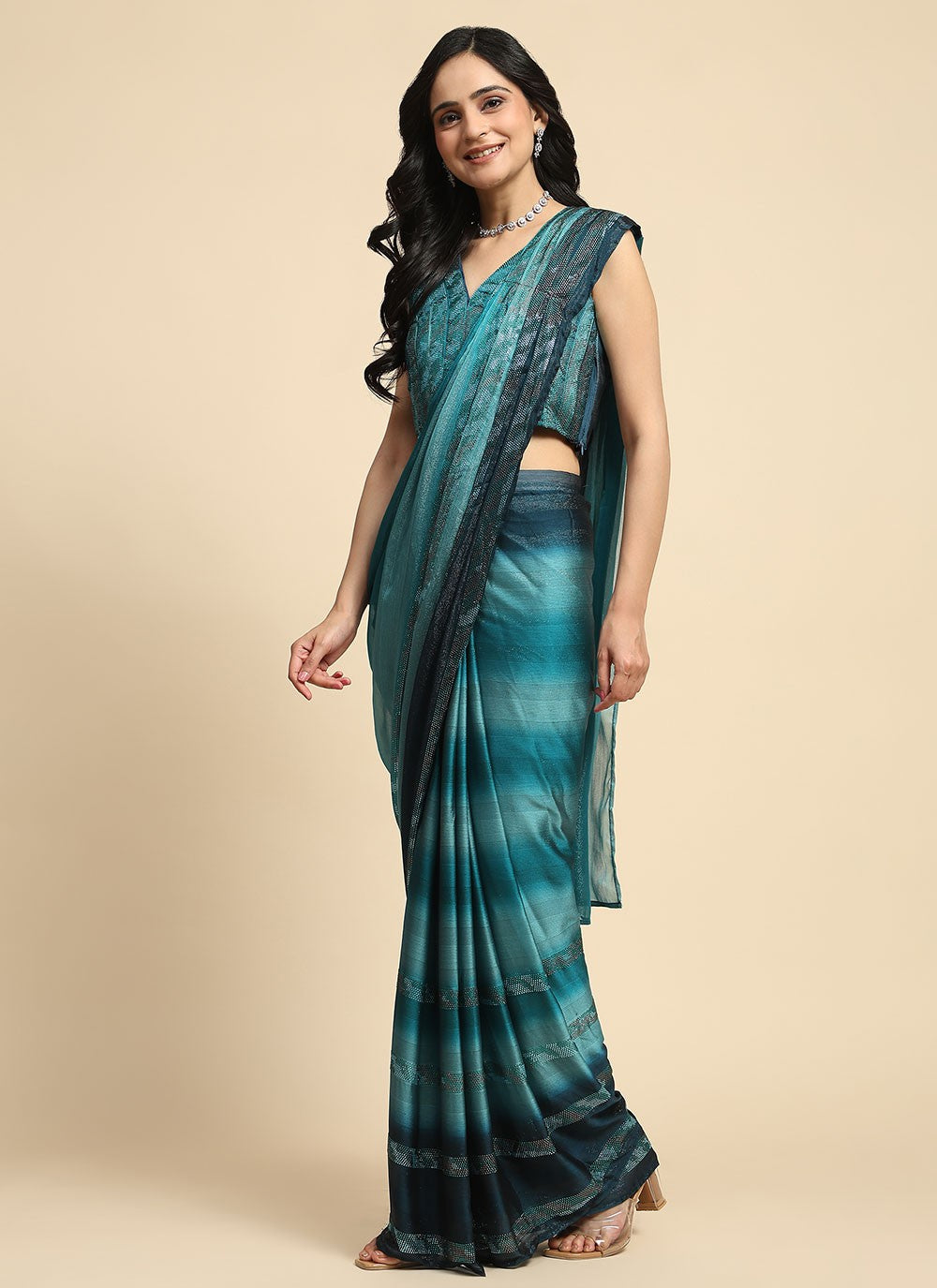 Classic Stones Satin Silk Saree - S7063