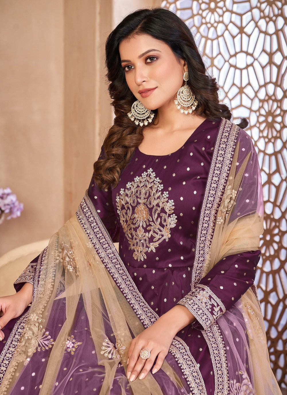 Tafeta Silk Salwar Suit - T1276