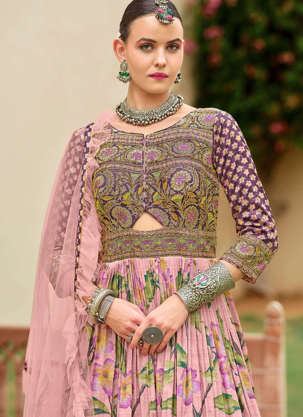 Embroidered Silk Gown - G1894