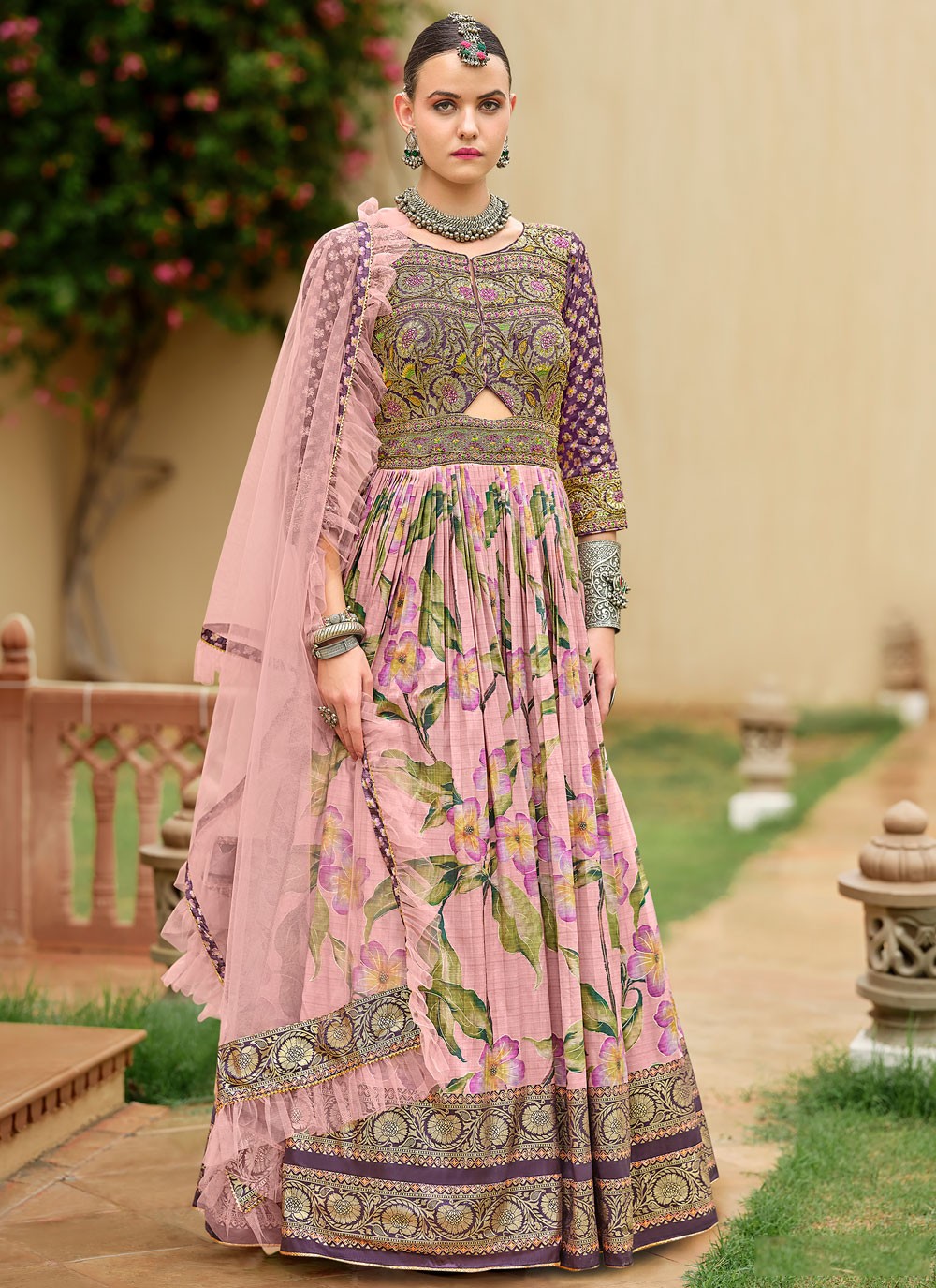 Embroidered Silk Gown - G1894