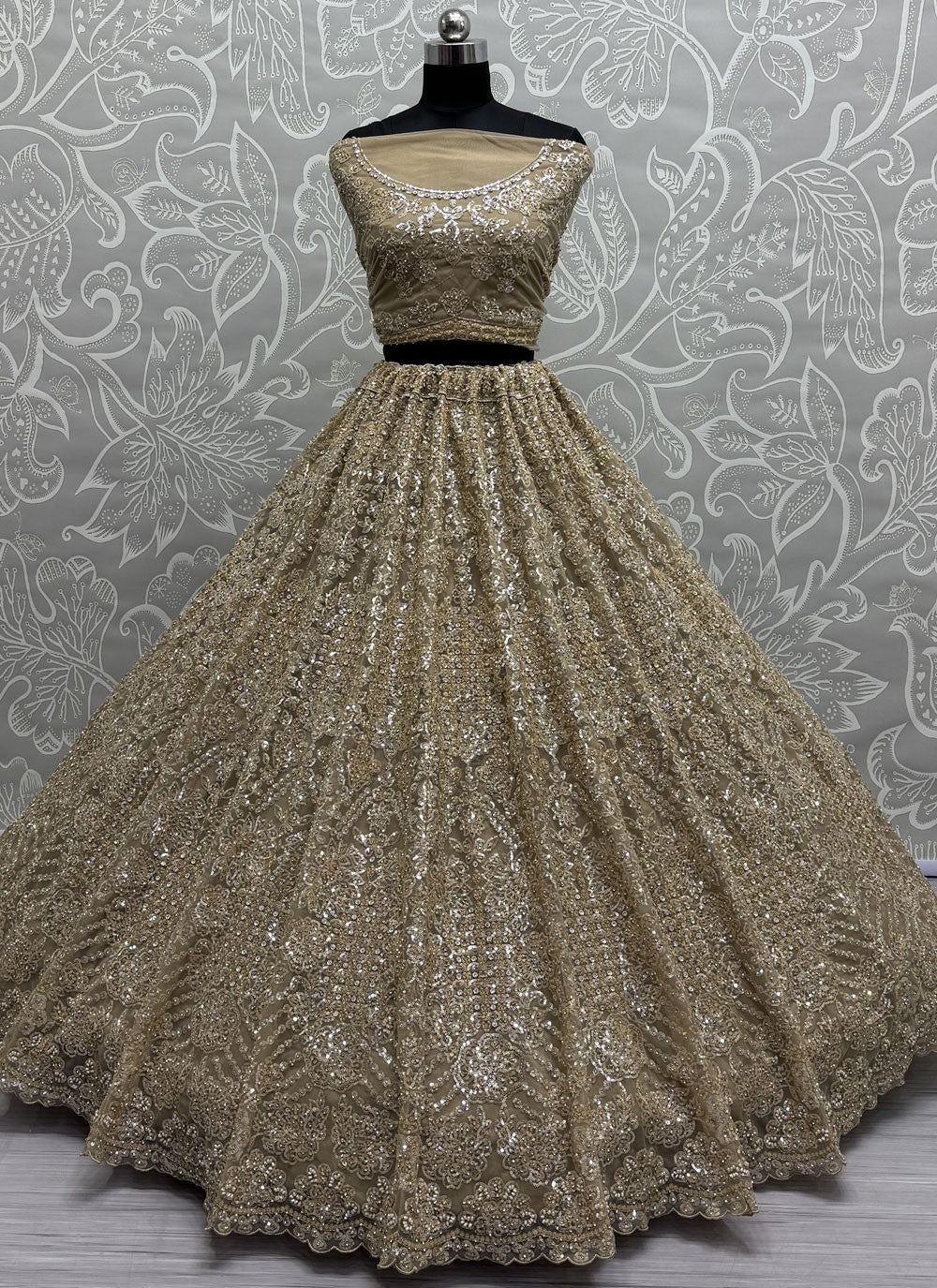 Net Engagement, Mehandi & Sangeet, Reception A - Line Lehenga L3613