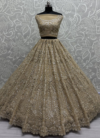 Net Engagement, Mehandi & Sangeet, Reception A - Line Lehenga L3613