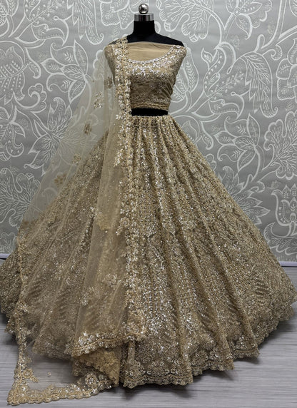 Net Engagement, Mehandi & Sangeet, Reception A - Line Lehenga L3613