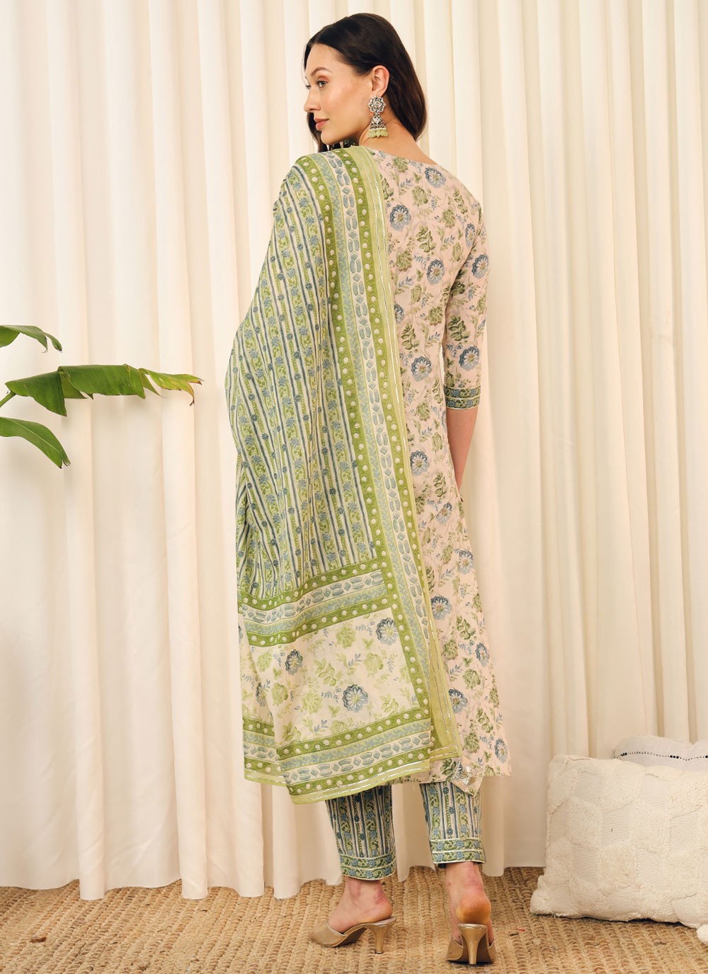 Pant Style Suit Floral Printed, Printed Off White T6704