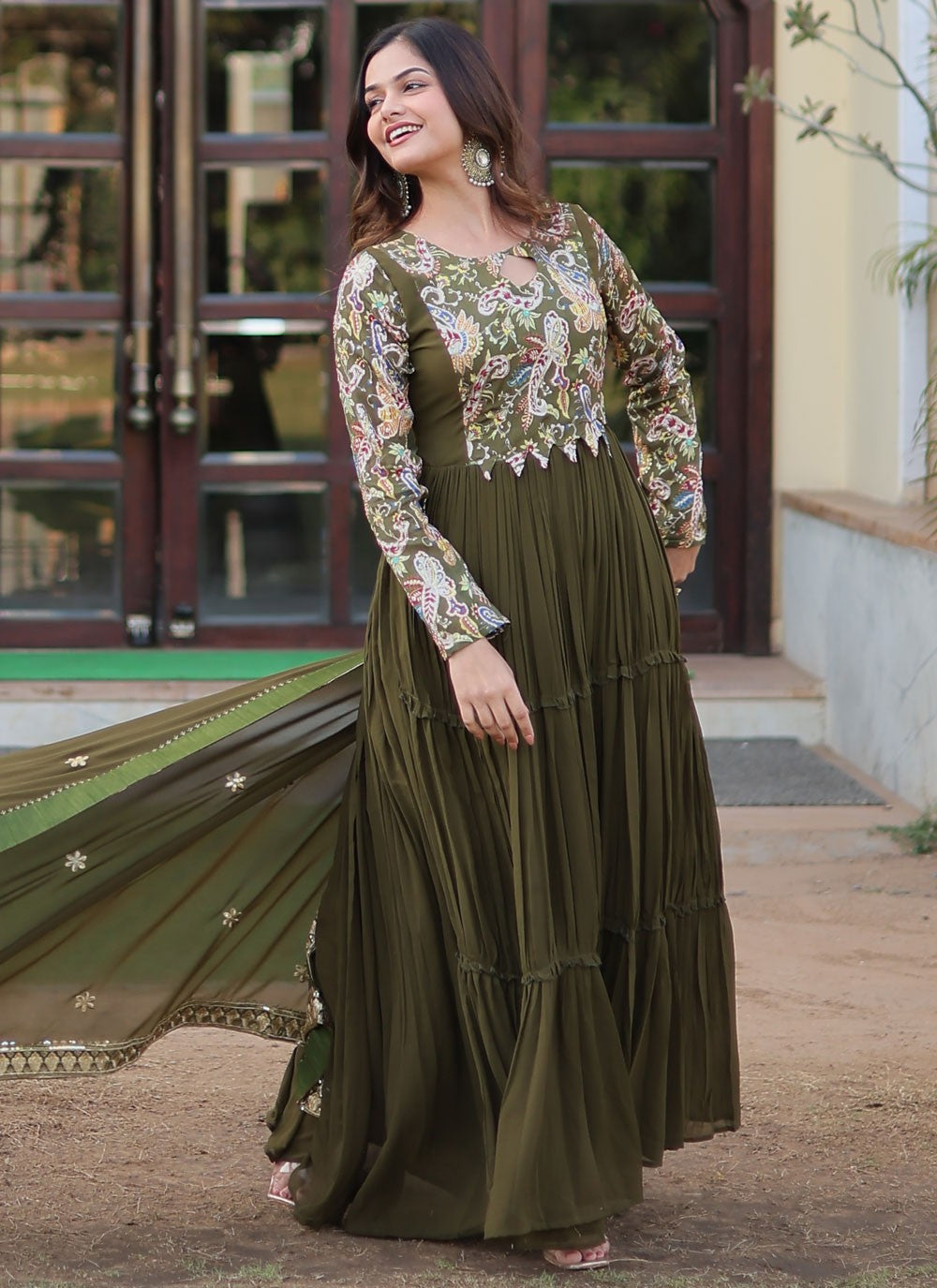 Faux Georgette Gown - G1354