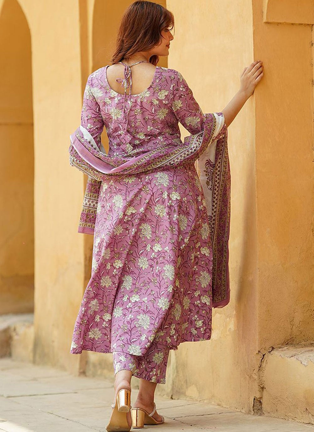 Salwar Suit Floral Printed Multi Colour Cotton T5193