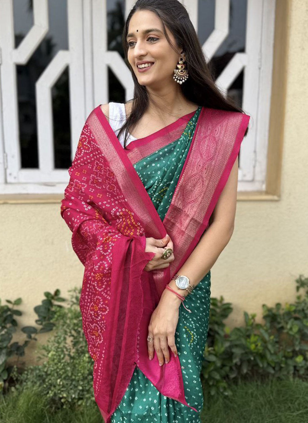 Foliage Prints, Jacquard Work Jacquard Saree - S11775