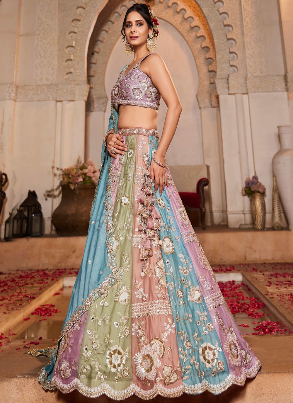 Beads Georgette Multi Colour Lehenga Choli L3753