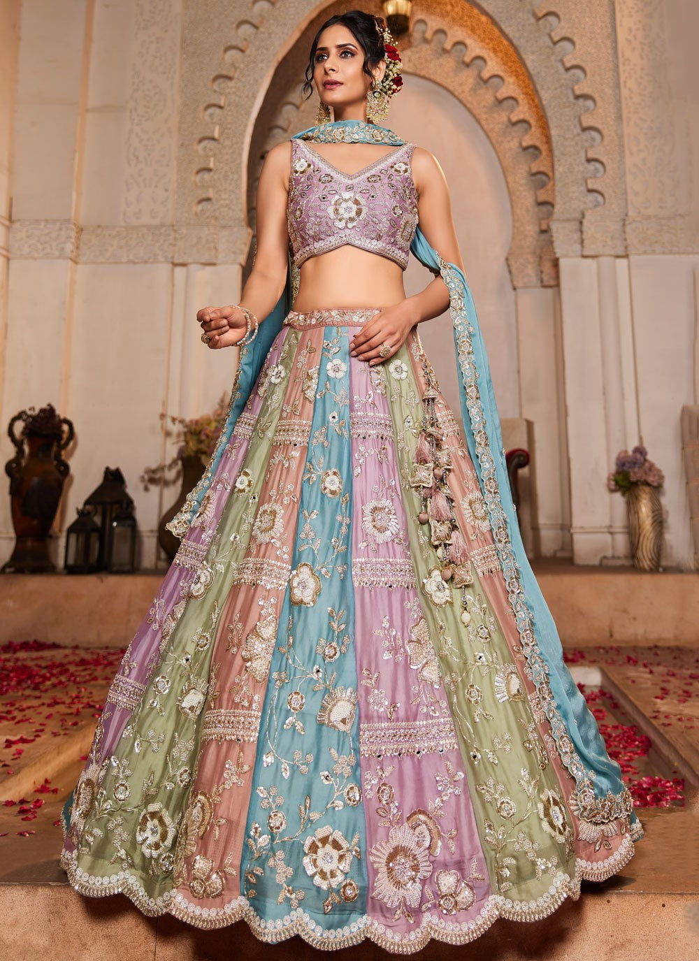 Beads Georgette Multi Colour Lehenga Choli L3753