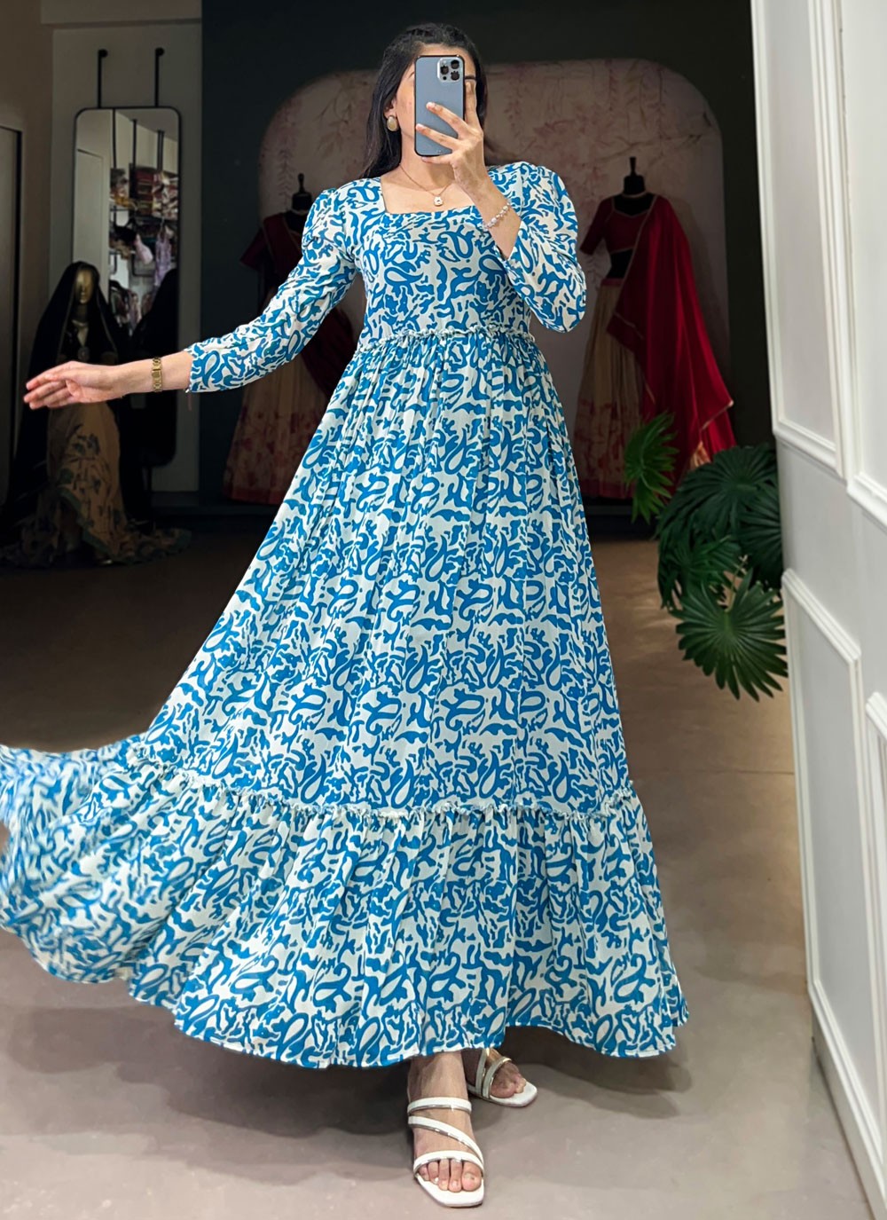 Printed Georgette Gown - G1791