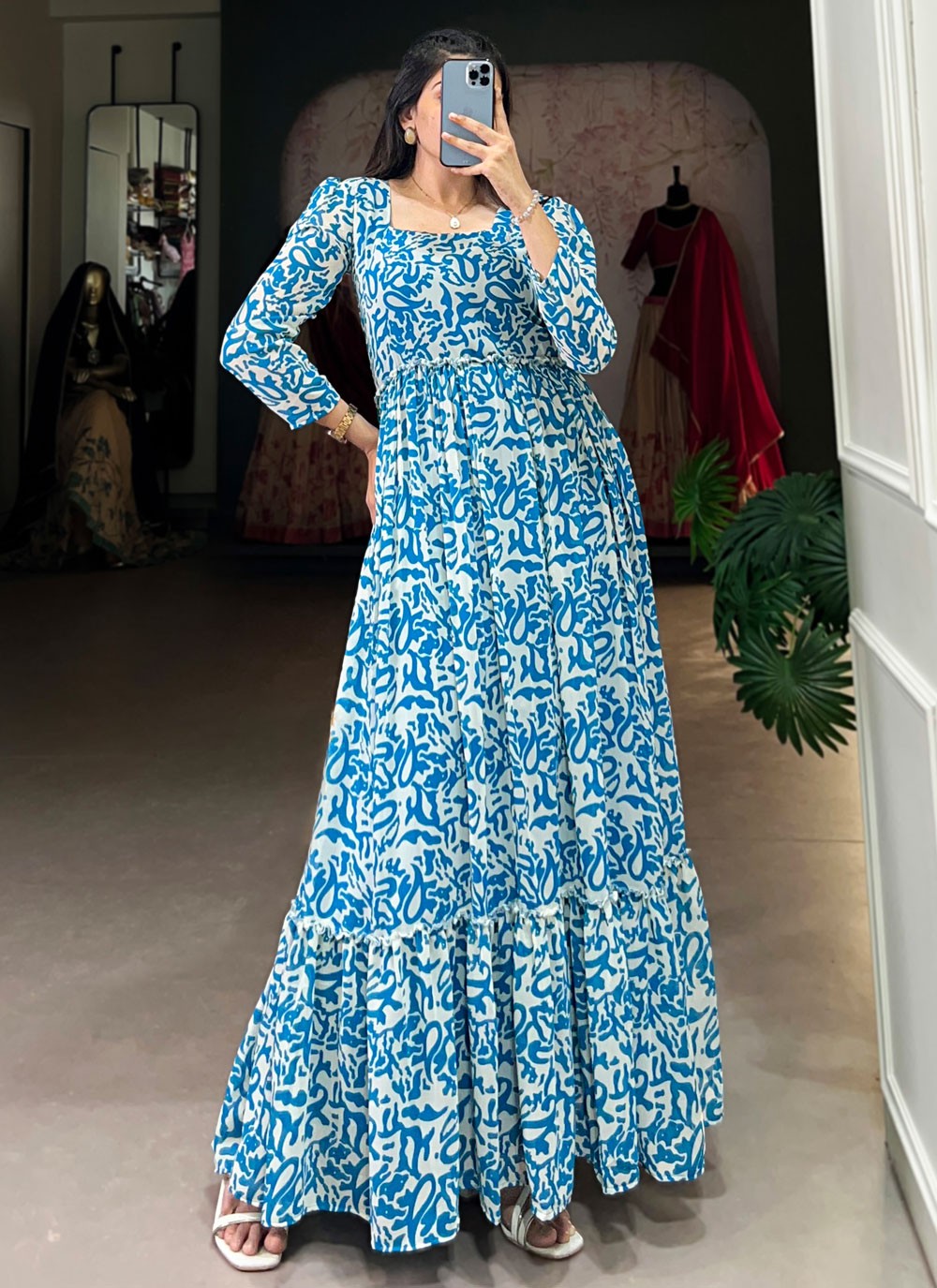 Printed Georgette Gown - G1791