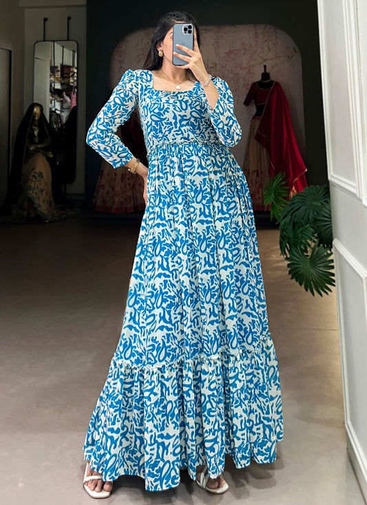Printed Georgette Gown - G1791