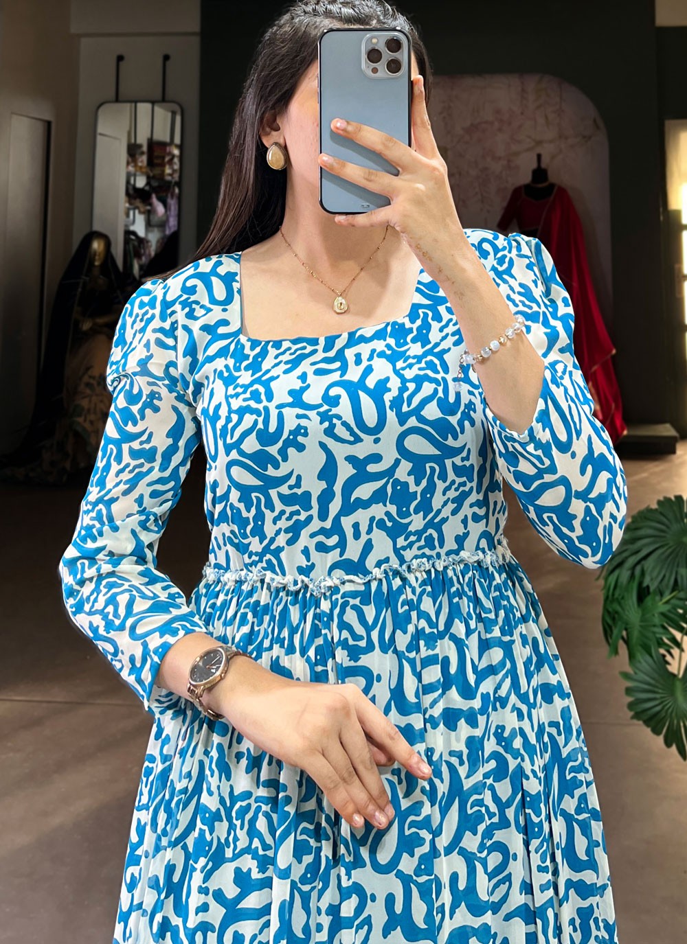 Printed Georgette Gown - G1791