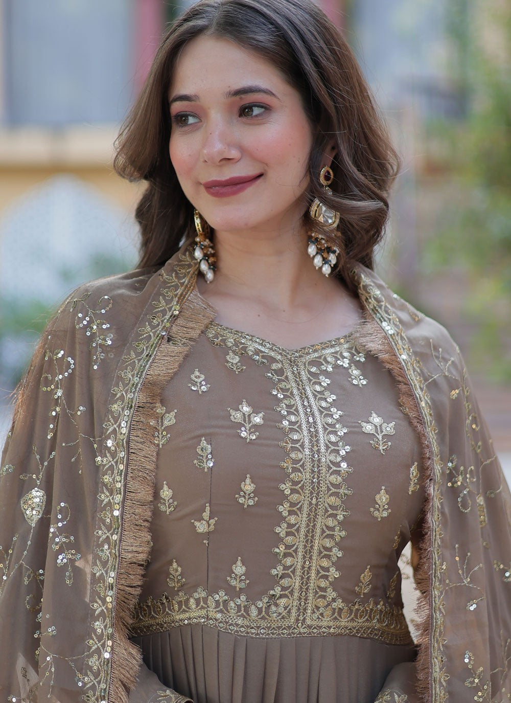 Embroidered Georgette Gown - G1929