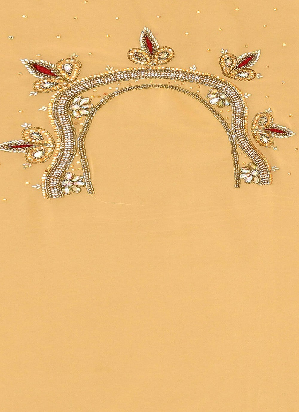 Hand Embroidery Georgette Beige Saree S14264