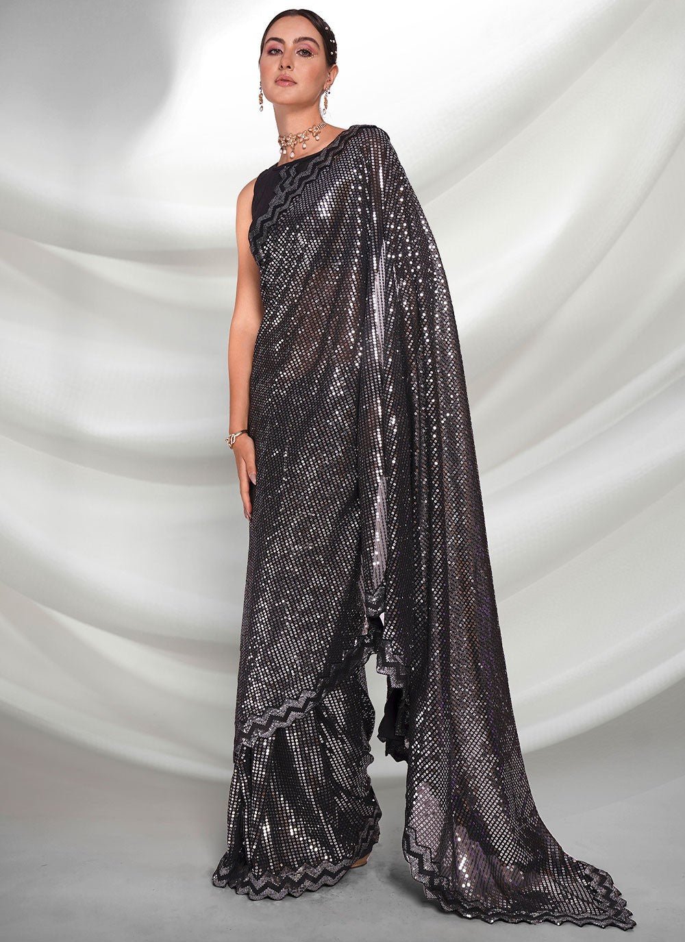 Classic Embroidered Georgette Saree - S3097