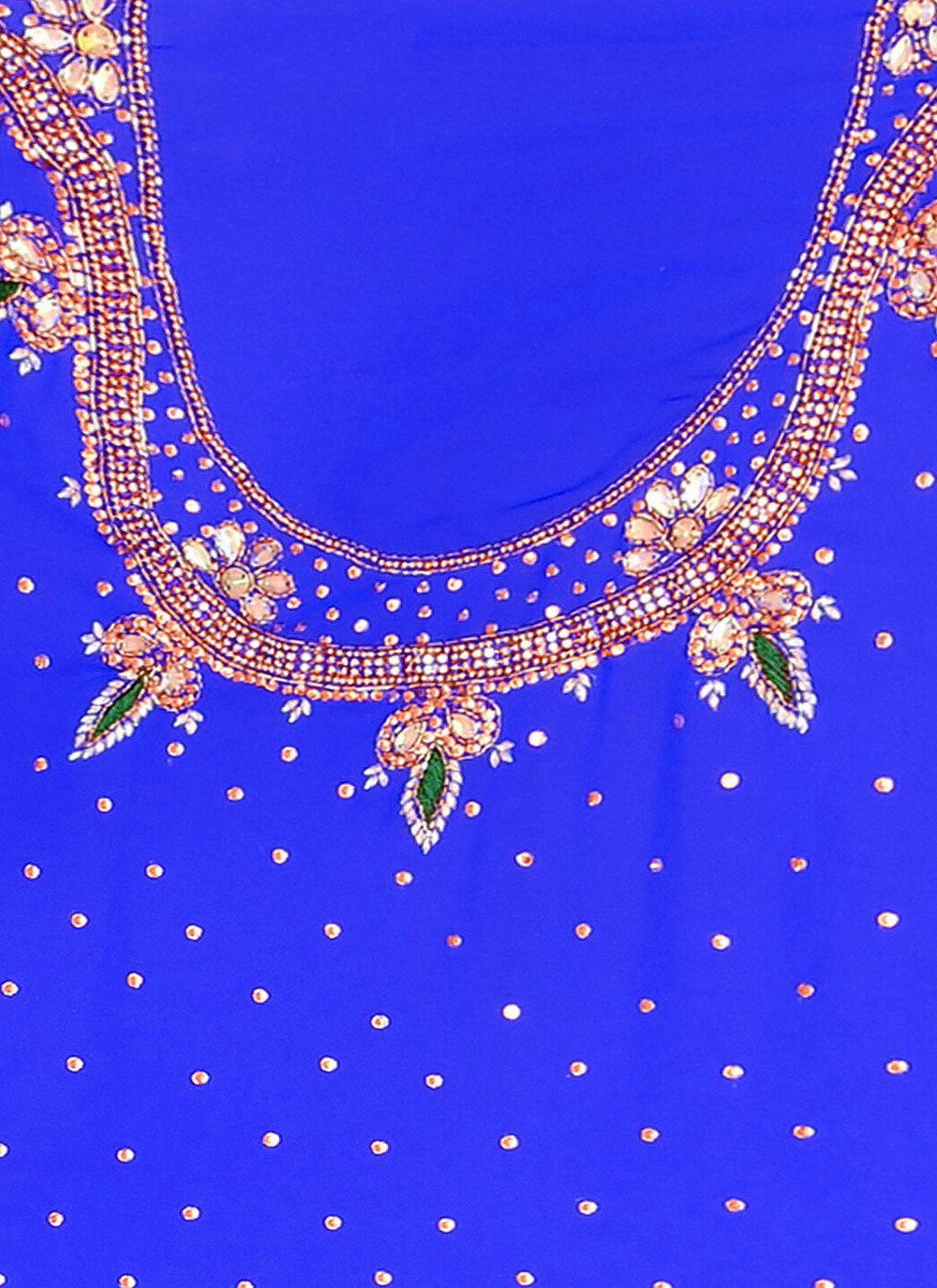 Hand Embroidery Georgette Blue Saree S14266