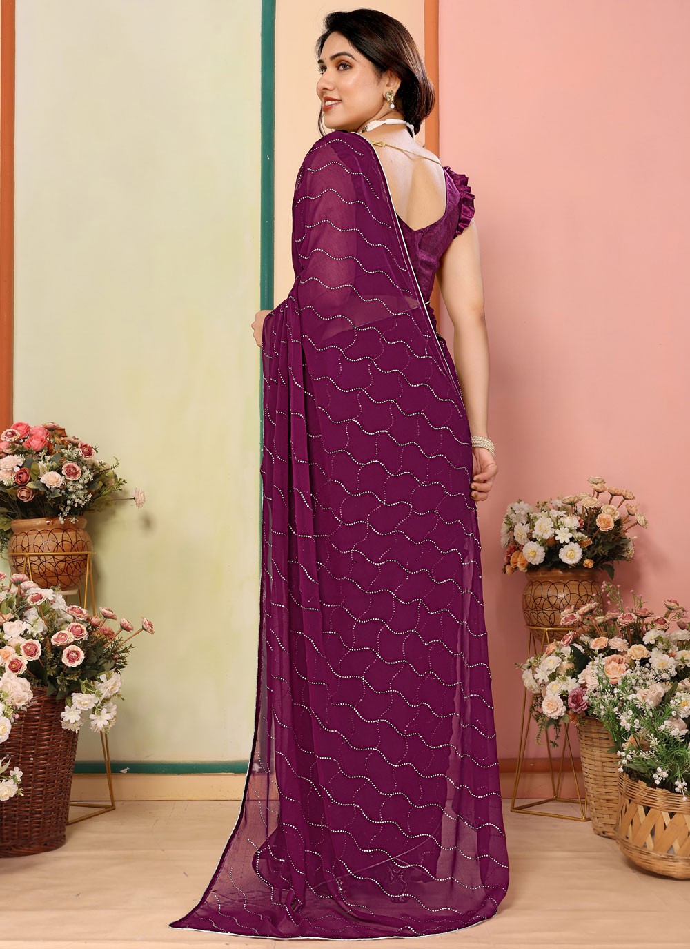 Classic Printed Georgette Saree - S9413