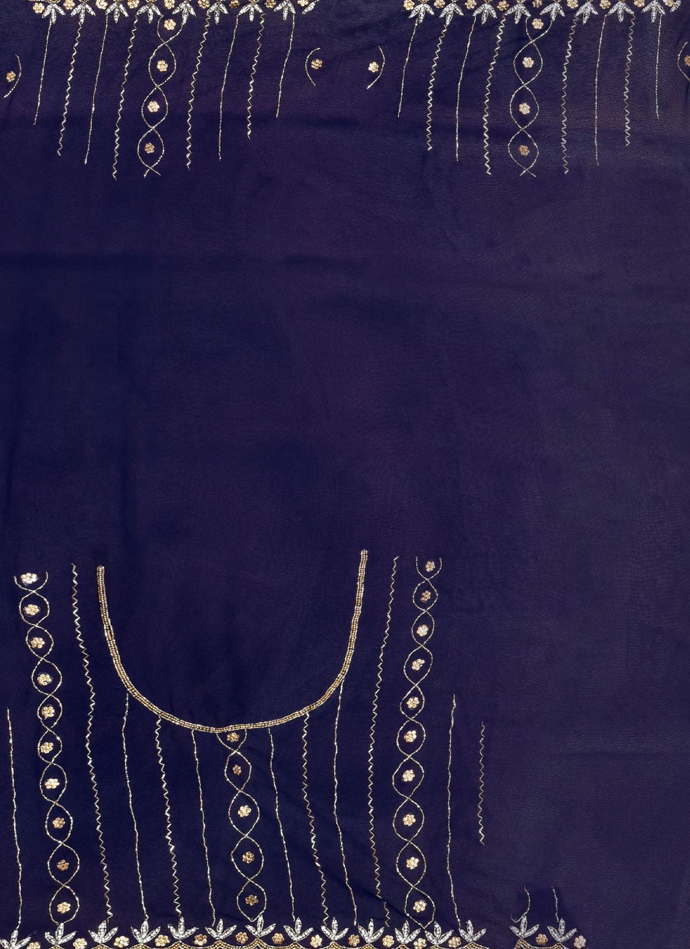 Classic Cut Work Georgette Saree - S7837